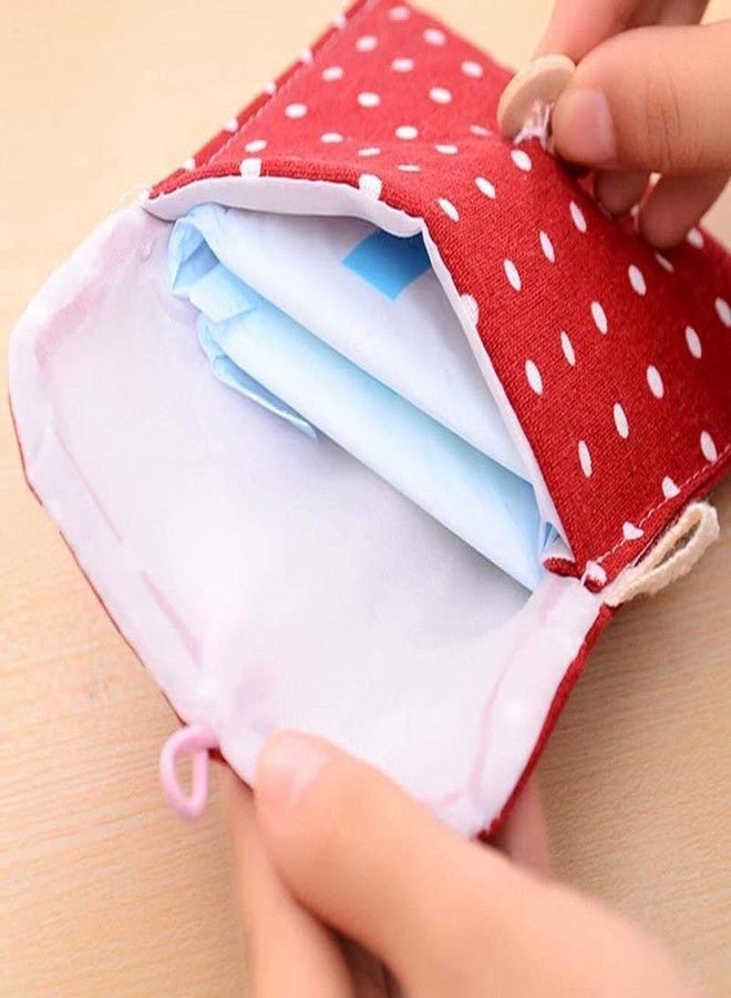 Swami Enterprise Women lady Girls Sanitary Napkin cover Pad Holder Cotton Pouch,Return gift,Pad Pouch(Pack of 2) Multi colored - Image 5